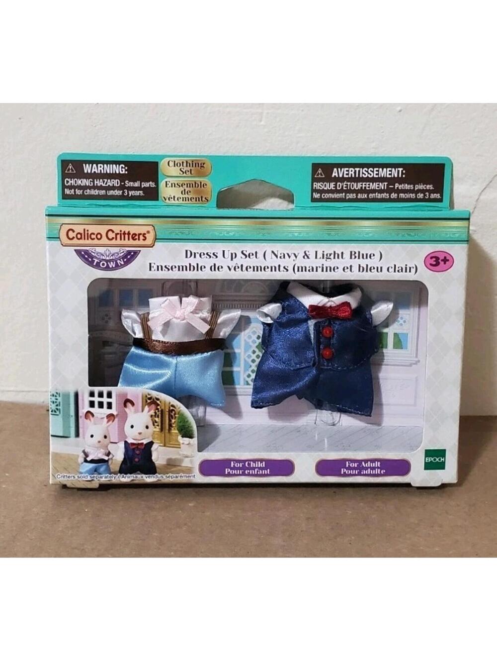 Calico Critters Town Dress Up Set Navy & Light Blue Clothing CC3029 New In Box